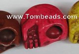 CTU714 15.5 inches 24*29*30mm skull dyed turquoise beads wholesale