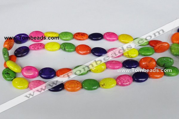 CTU716 15.5 inches 10*14mm oval dyed turquoise beads wholesale