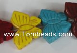 CTU738 15.5 inches 20*27mm butterfly dyed turquoise beads wholesale