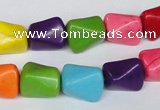 CTU742 15.5 inches 10*13mm nuggets dyed turquoise beads wholesale