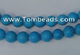 CTU823 15.5 inches 8mm round dyed turquoise beads wholesale