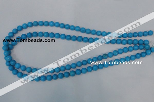 CTU823 15.5 inches 8mm round dyed turquoise beads wholesale