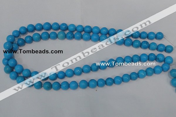 CTU824 15.5 inches 10mm round dyed turquoise beads wholesale