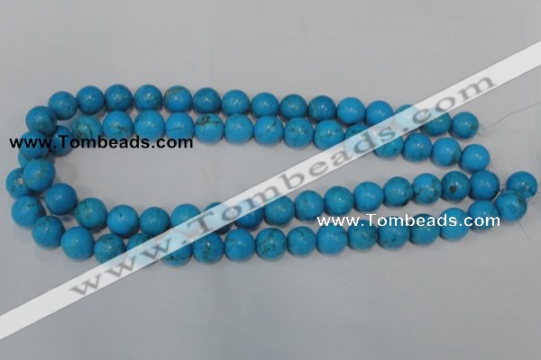 CTU825 15.5 inches 12mm round dyed turquoise beads wholesale