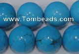 CTU827 15.5 inches 18mm round dyed turquoise beads wholesale