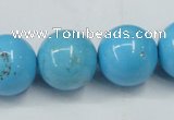 CTU881 15.5 inches 18mm round dyed turquoise beads wholesale