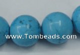 CTU882 15.5 inches 20mm round dyed turquoise beads wholesale