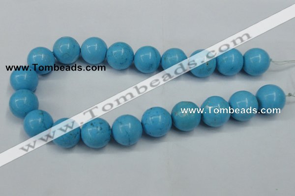 CTU882 15.5 inches 20mm round dyed turquoise beads wholesale