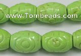 CTU891 15.5 inches 14*20mm carved rice dyed turquoise beads