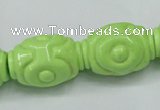 CTU893 15.5 inches 18*25mm carved rice dyed turquoise beads