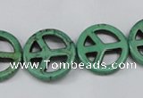 CTU897 15.5 inches 15mm coin dyed turquoise beads wholesale