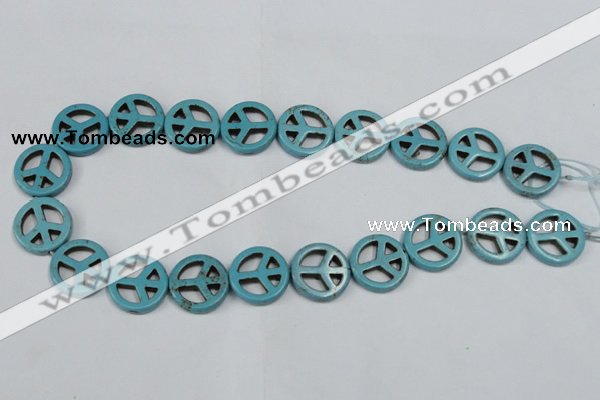 CTU899 15.5 inches 15mm coin dyed turquoise beads wholesale