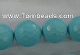 CTU917 15.5 inches 18mm faceted round synthetic turquoise beads