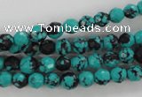 CTU931 15.5 inches 6mm faceted round synthetic turquoise beads