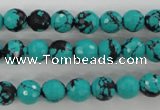 CTU932 15.5 inches 8mm faceted round synthetic turquoise beads