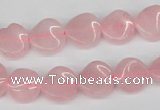CTW04 15.5 inches 12mm twisted coin rose quartz beads wholesale