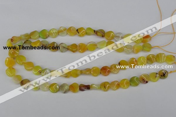 CTW06 15.5 inches 12mm twisted coin madagascar agate beads wholesale