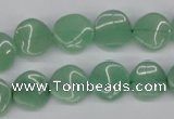 CTW07 15.5 inches 12mm twisted coin green aventurine beads wholesale