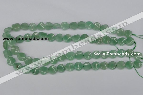 CTW07 15.5 inches 12mm twisted coin green aventurine beads wholesale