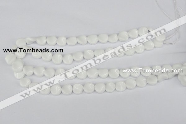 CTW08 15.5 inches 12mm twisted coin white agate beads wholesale