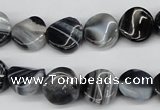 CTW09 15.5 inches 12mm twisted coin botswana agate beads wholesale