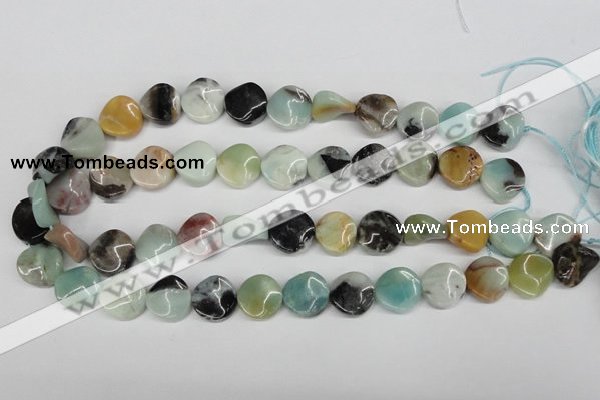 CTW10 15.5 inches 16mm twisted coin amazonite beads wholesale