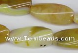 CTW101 15.5 inches 15*30mm twisted rectangle agate beads wholesale