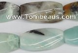 CTW104 15.5 inches 15*30mm twisted rectangle amazonite beads