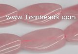 CTW106 15.5 inches 15*30mm twisted rectangle rose quartz beads