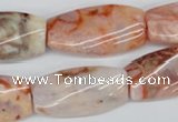 CTW107 15.5 inches 15*30mm twisted rectangle agate beads wholesale