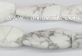 CTW109 15.5 inches 15*30mm twisted rectangle white howlite beads