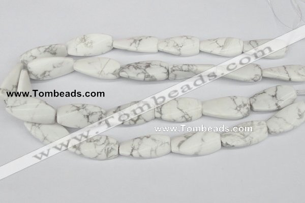 CTW109 15.5 inches 15*30mm twisted rectangle white howlite beads