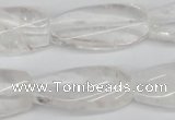 CTW110 15.5 inches 15*30mm twisted rectangle white crystal beads