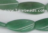 CTW111 15.5 inches 15*30mm twisted rectangle green aventurine beads