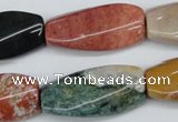 CTW113 15.5 inches 15*30mm twisted rectangle Indian agate beads