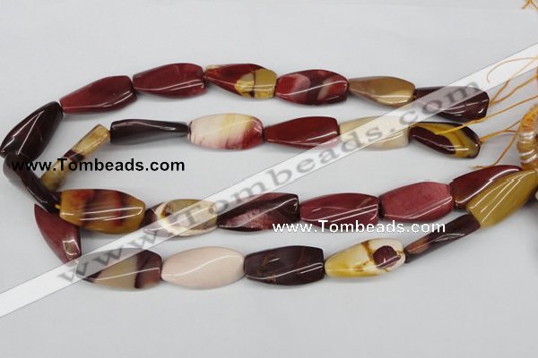 CTW116 15.5 inches 15*30mm twisted rectangle mookaite beads