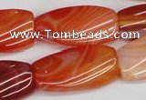 CTW117 15.5 inches 15*30mm twisted rectangle agate gemstone beads