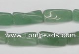 CTW129 15.5 inches 9*20mm twisted trihedron green aventurine beads