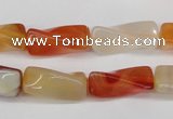 CTW130 15.5 inches 10*20mm twisted trihedron agate gemstone beads