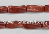 CTW132 15.5 inches 10*20mm twisted trihedron goldstone beads