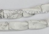CTW134 15.5 inches 9*20mm twisted trihedron white howlite beads