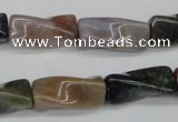 CTW136 15.5 inches 9*20mm twisted trihedron Indian agate beads