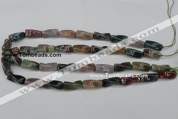 CTW136 15.5 inches 9*20mm twisted trihedron Indian agate beads