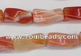 CTW143 15.5 inches 9*20mm twisted trihedron agate gemstone beads