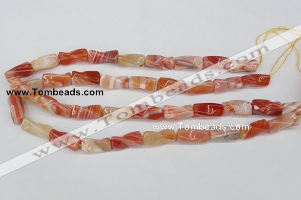 CTW143 15.5 inches 9*20mm twisted trihedron agate gemstone beads