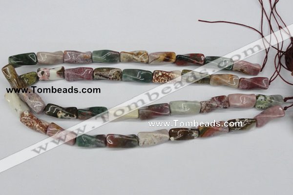 CTW144 15.5 inches 9*20mm twisted trihedron ocean agate beads