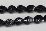 CTW146 15.5 inches 8*11mm twisted rice blue goldstone beads