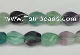 CTW147 15.5 inches 8*11mm twisted rice fluorite gemstone beads