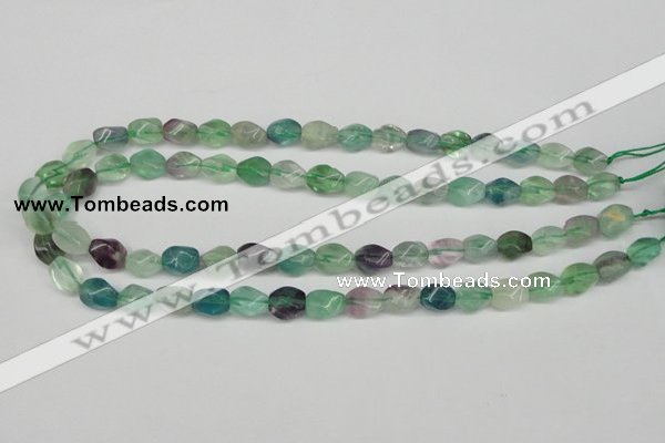 CTW147 15.5 inches 8*11mm twisted rice fluorite gemstone beads