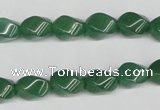 CTW152 15.5 inches 8*11mm twisted rice green aventurine beads